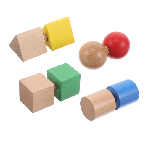 BESTonZON 1satz Holz Geometrisches Steckpuzzle Für Junge Mädchen Lernspielzeug Zur Entwicklung Von Feinmotorik Und Logischem Denken Umfasst Mehrere Formen Und Schraubenelemente Für Jungen von BESTonZON