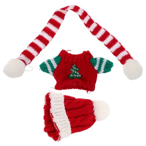 BESTonZON 1 Set Puppen-Weihnachtspullover: Weihnachtspuppen-Kleidungsset, Winterkleidung – Plüschtier-Pullover, Schal, Mütze, Kostüm für die Feiertagsdekoration, Kinderspiel von BESTonZON