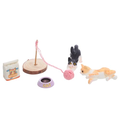 BESTonZON 1 Set Puppenhauskatze: Realistische Katzenminiaturen für Puppenhausszenen – Mini-Tierkätzchenfigur-Spielset mit Mini-Garnknäuel für Gartendekoration und kreatives Spielen BESTonZON 1 Set Puppenhauskatze: Realistische Katzenminiaturen für Puppenhausszenen – Mini-Tierkätzchenfigur-Spielset mit Mini-Garnknäuel für Gartendekoration und kreatives Spielen von BESTonZON