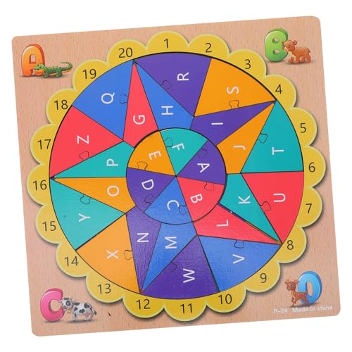 BESTonZON 1 Set Puzzle Kinderpuzzle Kinderpuzzle Alphabet Bodenpuzzle Kleinkindpuzzle Puzzles Für Kleinkinder Englisches Puzzle Kleine Puzzles Für Kinderpuzzlespielzeug Passendes Holz von BESTonZON