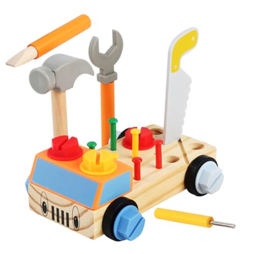BESTonZON 1 Satz Werkzeugkasten reparieren Nussspielzeug aus Holz für Kinder Kinderwerkzeug-Autospielzeug werkzeugkästen werkzeugkiste Mutter Spielzeugauto Geschenk festziehen Baby von BESTonZON