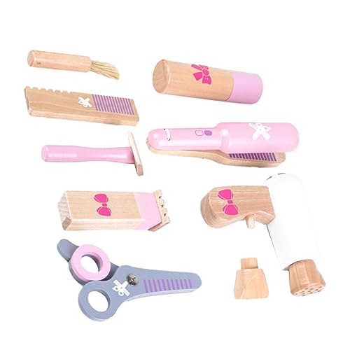 BESTonZON 1 Set Simulation Haarschnitt Tasche Mädchen Für Kleinkind Friseur Simulation Haarschneider Friseur Smart Holz Haarschnitt Versorgung Friseur Simulation Haarschneider Modell Holz von BESTonZON
