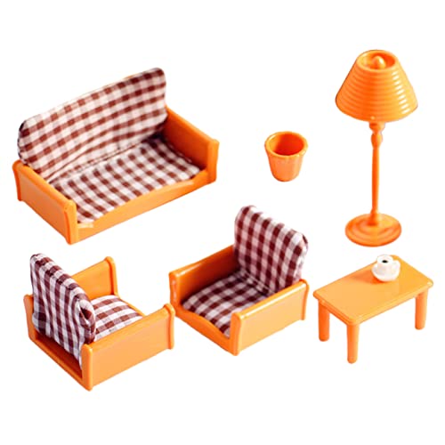 BESTonZON 1 Set Simulierte Möbel Kinderspielzeug Sofas Mini Couch Für Mini Ornamente Für Kindercouch Kindercouch Couchen Miniaturmöbel Rollenspiel Brauner Stoff von BESTonZON