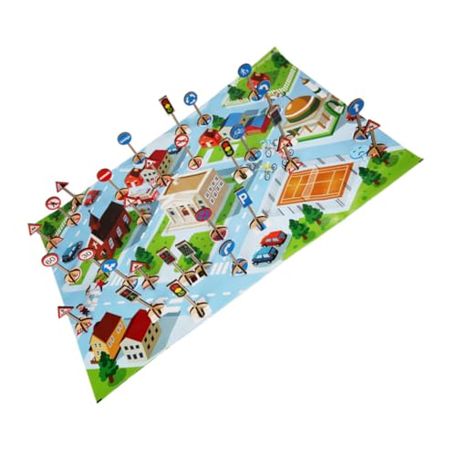 BESTonZON 1 Set Verkehrsschilder Und Karten Mit Stadtplan Pädagogisches Für Vorschulkinder Jungen Und ädchen 30 Verkehrszeichen Und 24 Bunte Karten BESTonZON 1 Set Verkehrsschilder Und Karten Mit Stadtplan Pädagogisches Für Vorschulkinder Jungen Und ädchen 30 Verkehrszeichen Und 24 Bunte Karten von BESTonZON