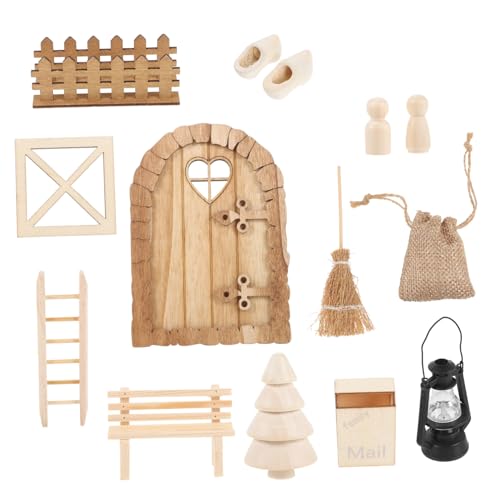 BESTonZON 1 Set Weihnachten Kuchen Topper Miniatur Kit Puppe Modelle Ornamente Für Weihnachten Baum Holz von BESTonZON