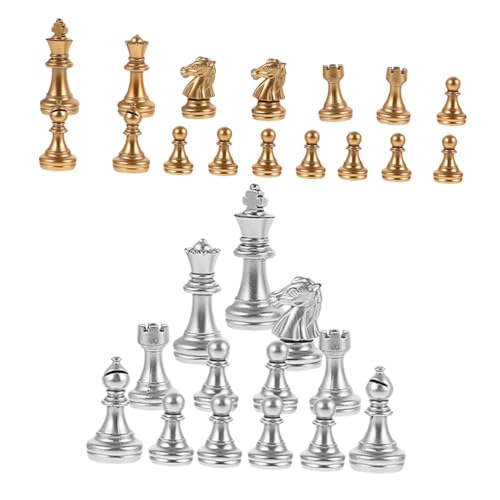 BESTonZON Silberne Schachfiguren Schachspiel Schachbrett Spielfiguren Nur von BESTonZON