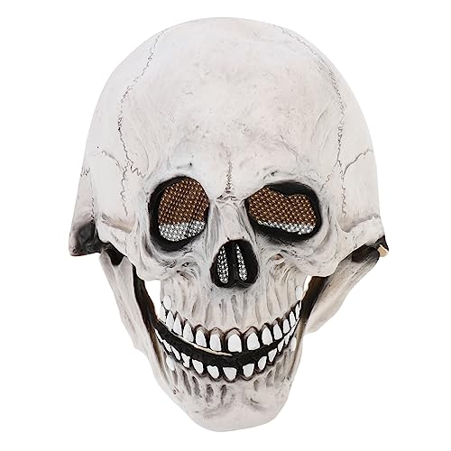 BESTonZON 1 Stk Schädelmaske Halloween -masken Halloween -ornamente Zombie-kostüm Halloween Gruselige Requisiten Leistungsqualitäten Teufel-cosplay Skelett Kostüm Menschlich Weiß Emulsion von BESTonZON