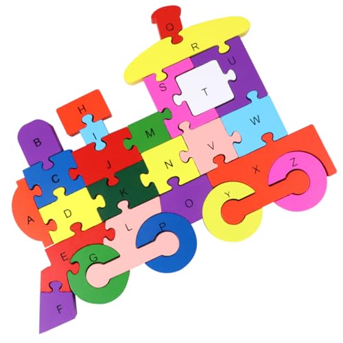 BESTonZON 1 Stück 26 Puzzle-Spielzeug aus Holz Bausteinspielzeug Kinderrätsel Puzzle-Puzzle Kinderspielzeug Bausteine Kinder rätsel Puzzle-Spielzeug für Kinder dreidimensional Blöcke Hölzern von BESTonZON