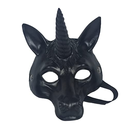 BESTonZON 1 Stück Einhorn-maske Halloween-geistermasken Einhorn-kopfmasken Halloween-halbmasken Halloween-cosplay-requisiten Einhornmaske Halloween Beängstigende Masken Black BESTonZON 1 Stück Einhorn-maske Halloween-geistermasken Einhorn-kopfmasken Halloween-halbmasken Halloween-cosplay-requisiten Einhornmaske Halloween Beängstigende Masken Black von BESTonZON