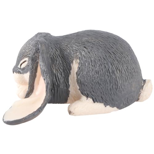 BESTonZON 1 Stück Jackrabbit-Modell Wolf schlafende Hasenfiguren Tier-Sammelfiguren Kaninchen Frosch hasenspielzeuge für kinderzimmerdeko Wohndekoration Tierhandwerk Plastik Grey von BESTonZON