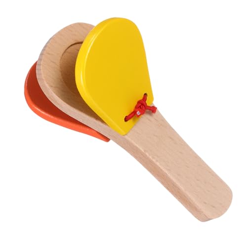 BESTonZON 1 Stück Kastagnettenklöppel aus Holz Klappbrett Musikinstrumente für Kleinkinder Musical Instruments kinderinstrumente Fingerkastagnette Musikalisches Schlagzeug Bambus von BESTonZON