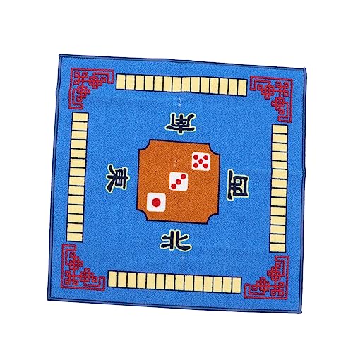 BESTonZON 1 Stück Mahjong Tischdecke Quadratisch rutschfeste Mahjong Matte für Poker und Brettspiele Blau für Wohnzimmer und Spielzimmer von BESTonZON