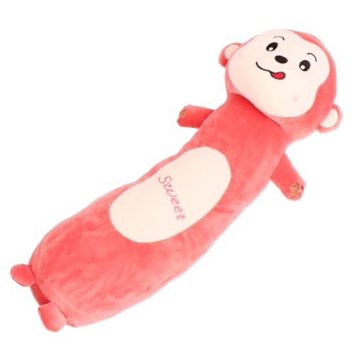 BESTonZON 1 Stück Plüschpuppe Tierisches Plüschkissen Cartoon-affenpuppe Tierumarmungskissen -wurfskissen Langes Umarmungskissen Aus Baumwolle Puppenspielzeug Rot von BESTonZON