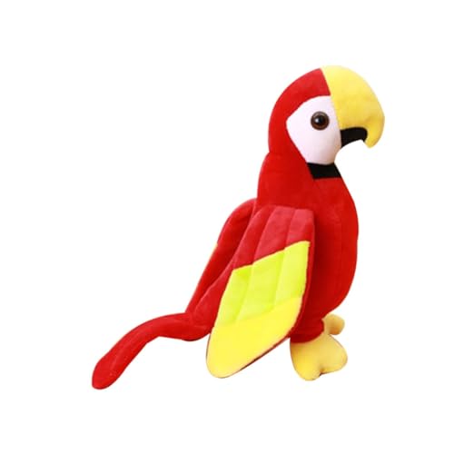 BESTonZON 1 Stück Plüschtier Vogel Actionfiguren Pfau Wellensittich Vogel Kuscheltier Vogelkäfig Vogelfutterspender Plüsch Papagei Flügel Papagei Statue Scharlachroter Ara Plüsch Taube von BESTonZON
