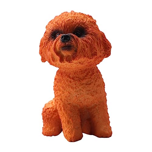 BESTonZON 1 Stück Pudelverzierung kinderspielzeug Auto deko Schrank deko Welpenspielzeug für Haustiere Kuscheltier Hund Haustier Hund Modell Pudel-Modell Orange von BESTonZON