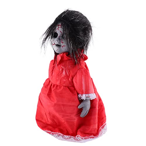 BESTonZON 1 Stück Sprachaktivierte Induktions-Laufpuppe Halloween Puppen Halloween Halloween-Animatronik Halloween-Requisiten Spukhaus Requisiten Halloween-Dekorationen Plastik von BESTonZON