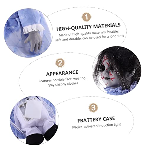 BESTonZON 1 Stück Sprachaktivierte Induktions-Laufpuppe Streich Spukhaus Dekoration Requisite Halloween Puppen Halloween Scherzartikel Halloween-Dekorationen Spukhaus Requisiten Plastik von BESTonZON