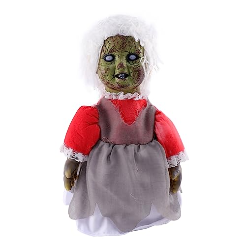 BESTonZON 1 Stück Sprachaktivierte Induktions-laufpuppe Bewegung Halloween -Dekorationen Halloween Haunted House Verwunschene Puppen Gruselige Puppen Verfolgt Halloween-licht Plastik von BESTonZON