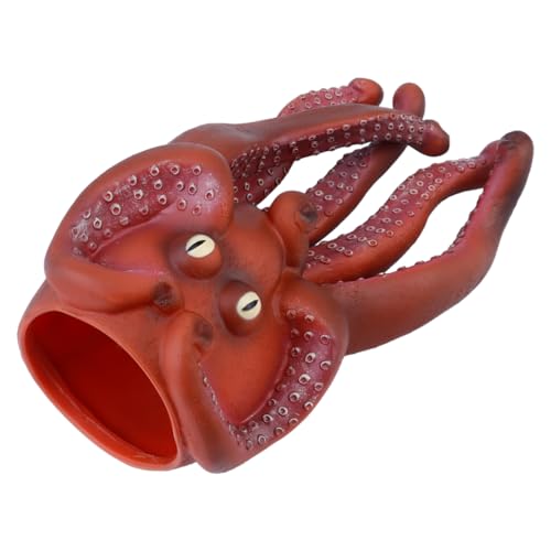 BESTonZON 1 Stück Tier Handpuppe Oktopus Handpuppe Die Marionetten Puppen Für Kleinkinder Für Babys Meerestier Kinderspielzeug Kunststoff PVC Kaffee von BESTonZON
