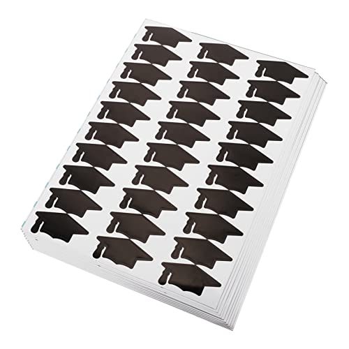 BESTonZON 10 Blätter Doktor Hut Aufkleber Selbstgemachter Aufkleber Lustiger Aufkleber in Kappenform Aufkleber Handwerk Aufkleber Für Geschenkverpackungen Partyartikel Liefert Black Papier von BESTonZON