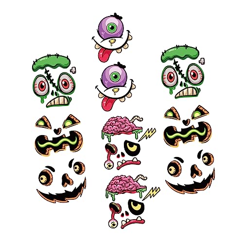 BESTonZON 10 Bögen Halloween Aufkleber Cartoon Aufkleber Buchaufkleber Party Cartoon Kürbis Aufkleber Halloween Zubehör Halloween Party Requisite Kürbis Aufkleber Bastel von BESTonZON