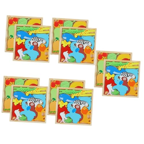 BESTonZON 10 Boxen Lernpuzzle Für Kinder Tierpuzzles Für Kleinkinder Von 1–3 Jahren Blockpuzzles Intelligenzspielzeug Denksportaufgaben Spielzeug Für Kinder Tierpuzzle von BESTonZON
