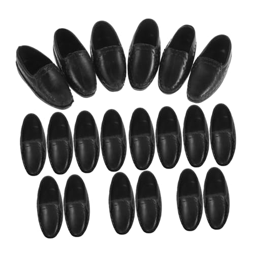 BESTonZON 10 Paare Miniatur Puppenschuhe Langlebige Verschleißfeste Kleine Schuhe aus Robustem Material Glatte Kanten Geeignet für Prinz Puppen Kostüm und Puppenhaus Zubehör von BESTonZON