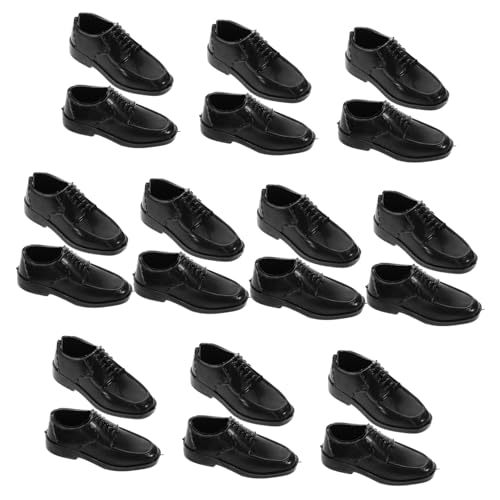 BESTonZON 10paare Pärchen Miniatur-puppenschuhe Aus Kunststoff Maßstab Geeignet Für Große Männliche Puppen Vielseitige Deko Für Puppenhäuser Und Actionfiguren von BESTonZON
