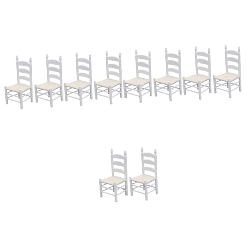 BESTonZON 10 STK Stuhl aus Baumwolle Holzstühle für Puppenstuben Zubehör Kinder bastelset basteln für Kinder Möbel Miniaturstuhl puppenhaus DIY Stuhl dekor europäischer Stil Spielzeugzimmer von BESTonZON