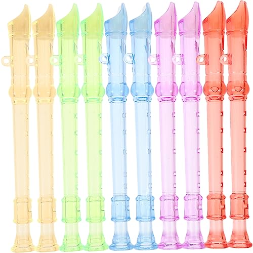 BESTonZON 10 STK. Teiliges Mini Flöte aus Kunststoff Blockflöte für Leicht Tragbar Anfänger Musikinstrument Musikalischen Früherziehung und Hand Auge Koordination Zufällige von BESTonZON