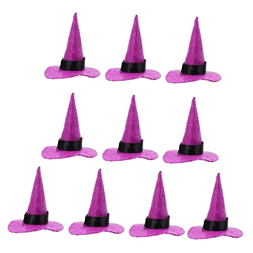 BESTonZON 10 Stücke Mini Hexen Hut Halloween Party Hüte Hut Filz Gnome Decor Halloween Cosplay Prop von BESTonZON