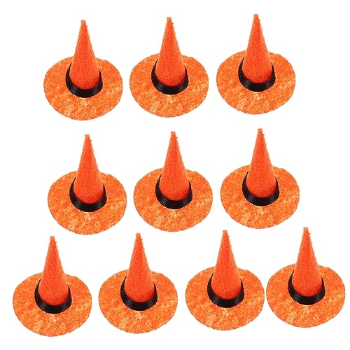 BESTonZON 10 Stücke Mini Filz Hüte Für Halloween Gnome Decor Orange Handwerk Party Hüte Zarte Design BESTonZON 10 Stücke Mini Filz Hüte Für Halloween Gnome Decor Orange Handwerk Party Hüte Zarte Design von BESTonZON