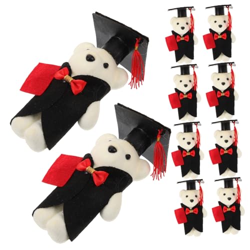 BESTonZON 10 Stück Abschlussfeier Puppe Kuscheltiere Abschlussfeier Abschlussbär Abschluss Plüschbär Puppe Party Entzückender Plüschbär Bär Ornament Plüschtier Stoff von BESTonZON