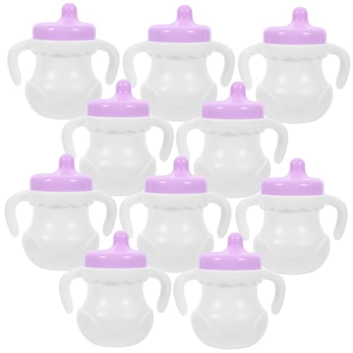 BESTonZON 10 Stück Babyflasche kindertagsgeschenke kindertag für kindertag Puppenzubehör für Kinderzimmer mockin Lernspielzeug für gefälschte Futterflasche Plastik von BESTonZON