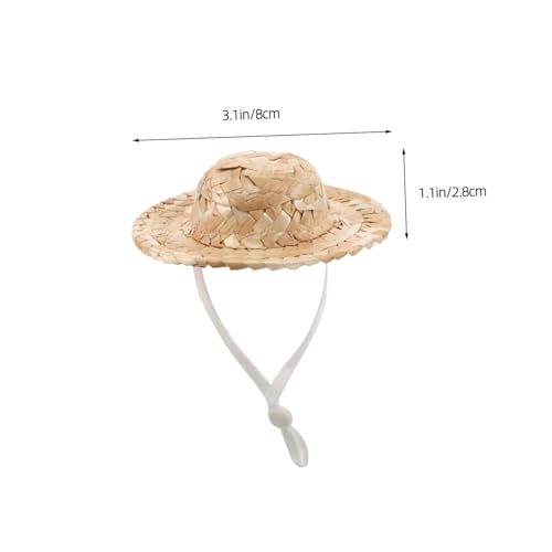 BESTonZON 10 Stück Babystack Hüte DIY Puppenhaushüte Puppenornamente Sombrero Hüte Winzige Puppenhaus Webhüte Puppenhaus Miniaturhüte DIY Kleine Strohhüte von BESTonZON
