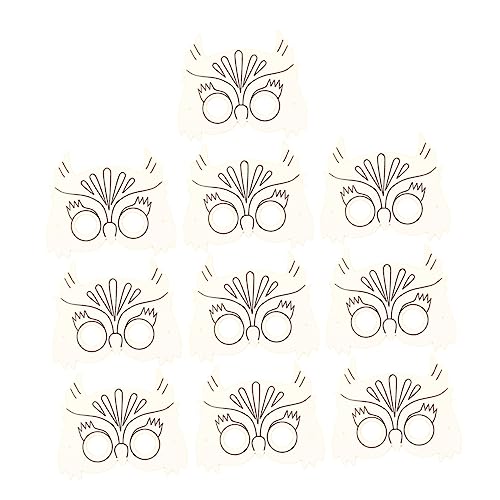BESTonZON 10 Stück Diy Papiermaske für Leere Graffiti Maske zum Ausmalen Kreatives Bastelmaterial für Mädchen für Künstlerische Gestaltung und Fantasievolles von BESTonZON