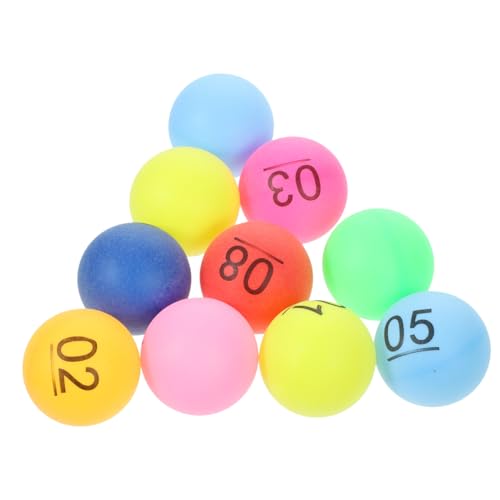 BESTonZON 10 Stück Farbnummer Nummernauswahlball Party Glücksziehung Farbe Tischtennis Unterhaltungsbälle Zahlenbälle Bälle Für Partyunterhaltung von BESTonZON
