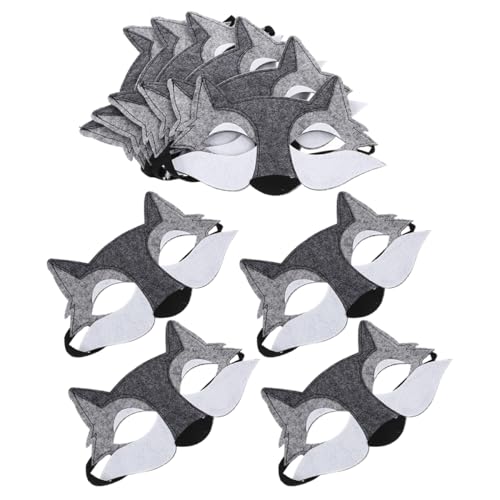 BESTonZON 10 Stück Halbgesicht Tiermaske aus Filz für Halloween Cosplay und Maskerade für Mottopartys und Geburtstagsfeiern von BESTonZON