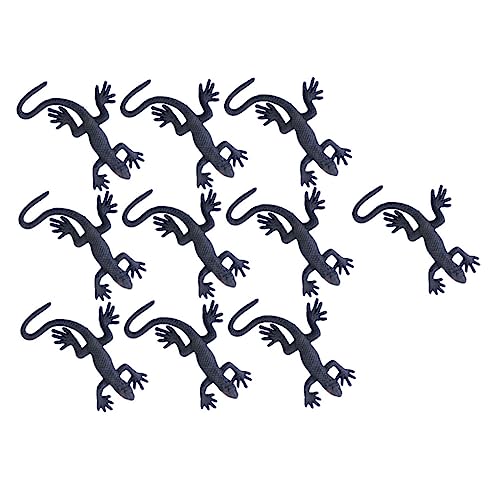 BESTonZON 10 Stück Halloween-Simulation Gecko Halloween Halloween Toys Simulation Halloween- Reptilienspielzeug Mini-Gecko-Modell Halloween -Dekorationen Black von BESTonZON