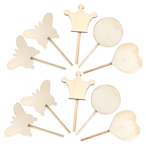 BESTonZON 10 Stück Holz Zauberstäbe zum Bemalen Glatt Geschliffene DIY Feenstäbe Bastelmaterial für Kindergeburtstag Kostümparty Kreatives Handwerksspielzeug Hand Auge Koordination von BESTonZON