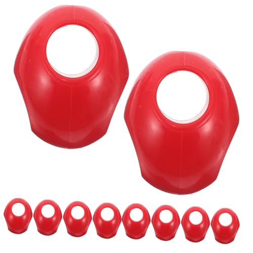 BESTonZON 10 Stück Kletternetz Seilschnalle Baumklettergriffe Kinderspielhaus Zubehör Ersatz Haltegriffknöpfe Haltegriff Klettergerüst Outdoor Ballknöpfe Rot Kunststoff von BESTonZON