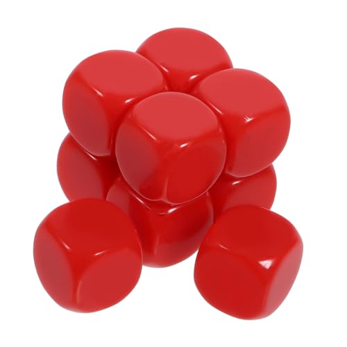 BESTonZON 10 Stück Lehrmittel zur Würfelherstellung Flauschige Würfel Requisiten für Würfelspiele Würfel Zubehör bastelmaterial Acryl Zubehör kleine Leere Würfel unfertige Acrylwürfel rot von BESTonZON