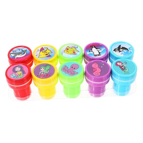 BESTonZON Stempelset Mit Meerestieren 10 Selbstfärbende Stempel Für Partygeschenke Für Jungen Und Mädchen Belohnungen Fürs Klassenzimmer BESTonZON Stempelset Mit Meerestieren 10 Selbstfärbende Stempel Für Partygeschenke Für Jungen Und Mädchen Belohnungen Fürs Klassenzimmer von BESTonZON