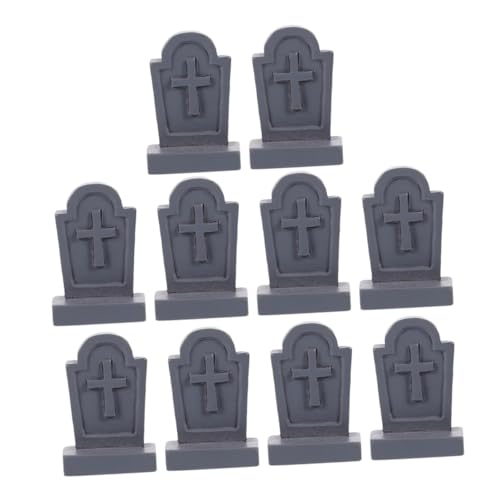 BESTonZON 10 Stück Mikro Landschafts Grabsteine Grabsteine Layout Miniatur Grabsteine Garten Halloween Dekorationen Grabschmuck Halloween Party Dekorationen Friedhofs Grabstein Harz von BESTonZON
