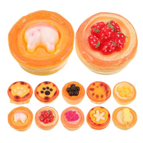 BESTonZON 10 Stück Mini-Lebensmittelspielzeug: Miniatur-Eierkuchen, Puppenhaus-Dekoration, winzige Dessertmodelle aus Kunstharz, Puppenhaus-Küchenzubehör, Spiellebensmittel-Dekoration BESTonZON 10 Stück Mini-Lebensmittelspielzeug: Miniatur-Eierkuchen, Puppenhaus-Dekoration, winzige Dessertmodelle aus Kunstharz, Puppenhaus-Küchenzubehör, Spiellebensmittel-Dekoration von BESTonZON