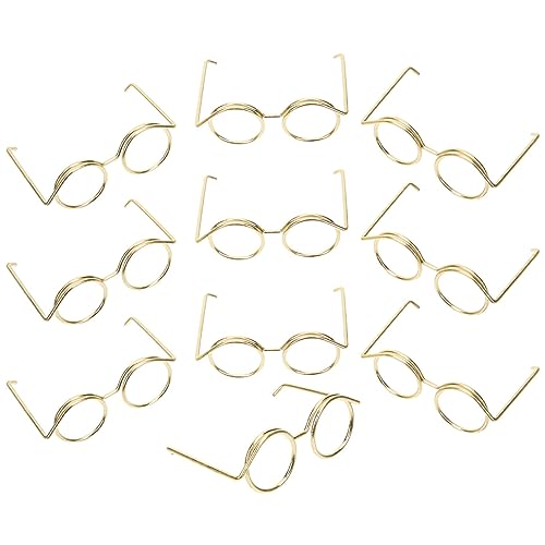 BESTonZON 10 Stück Mini Puppenbrille Teiliges Metallrahmen Sonnenbrille für Puppen Modisches Zubehör für Puppen Dress Up und DIY Projekte Geeignet für Kleine Puppenfreunde von BESTonZON