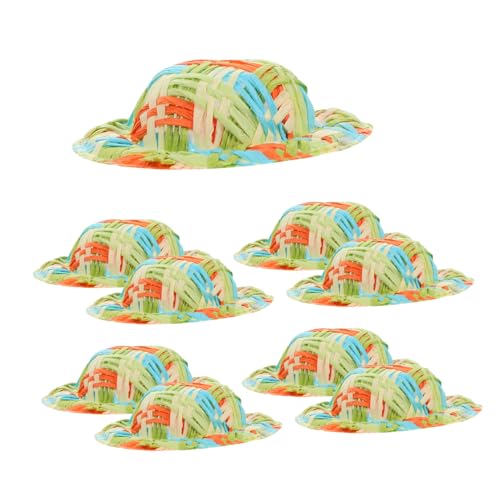 BESTonZON 10 Stück Mini Puppenhüte aus Geflochtenem Material Dekorative DIY Hüte für Puppenhäuser Farbige Mini Hüte für Bastelprojekte und Puppenaccessoires BESTonZON 10 Stück Mini Puppenhüte aus Geflochtenem Material Dekorative DIY Hüte für Puppenhäuser Farbige Mini Hüte für Bastelprojekte und Puppenaccessoires von BESTonZON