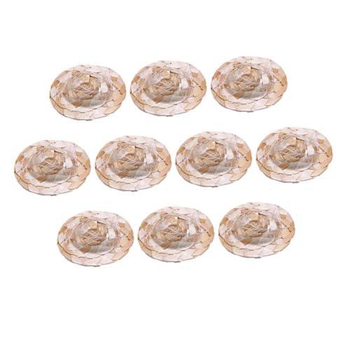 BESTonZON 10 Stück Mini Zylinder Zum Selbermachen Strohhüte Für Frauen Mini Cowgirlhut Miniatur Arbeiterhüte Puppenkleidung Strohhut Babypuppenzubehör Woody Puppe Puppenhaus von BESTonZON