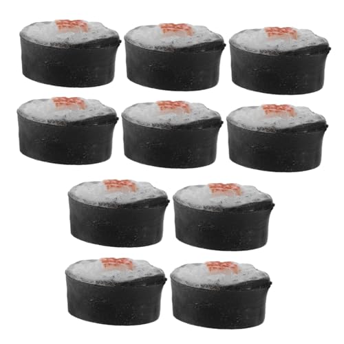 BESTonZON 10 Stück Miniatur Lebensmittel Und Puppenhaus Miniatur Sushi Restaurant Künstliches Sushi Mini Bastelset Lebensechtes Onigiri Sushi Ornament Lebensechtes Sushi Modell Aus von BESTonZON