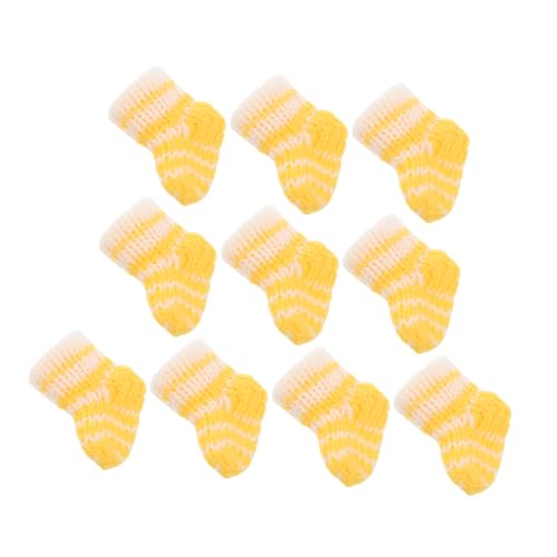 BESTonZON Puppenhaus Mini Socken 10 Stück Socken Für Puppen Charmante Gestrickte Schuhe Für Landschaftsdekor von BESTonZON